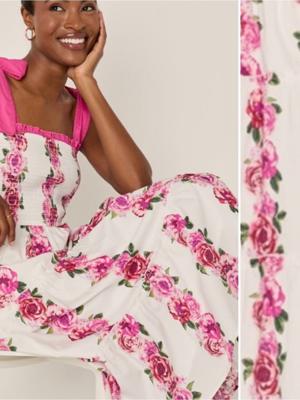 NEW Francesa’s Mia Tie Strap Midi Dress in Pink Rose, size M - Picture 2 of 6